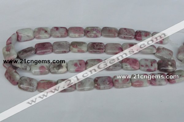 CTO212 15.5 inches 15*20mm rectangle pink tourmaline gemstone beads