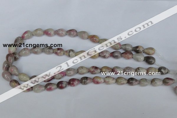 CTO218 15.5 inches 10*14mm teardrop pink tourmaline gemstone beads