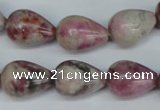 CTO219 15.5 inches 13*18mm teardrop pink tourmaline gemstone beads