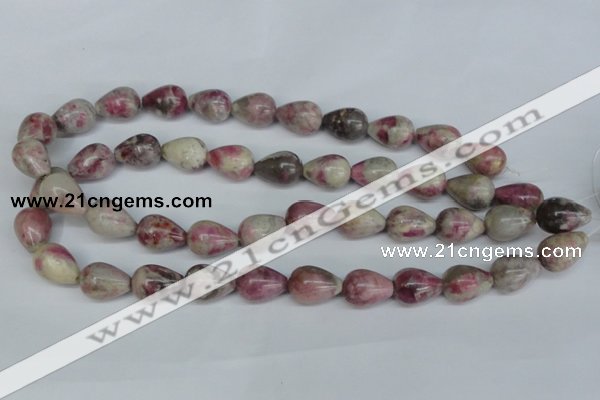 CTO219 15.5 inches 13*18mm teardrop pink tourmaline gemstone beads