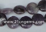 CTO223 15.5 inches 15mm flat round tourmaline gemstone beads