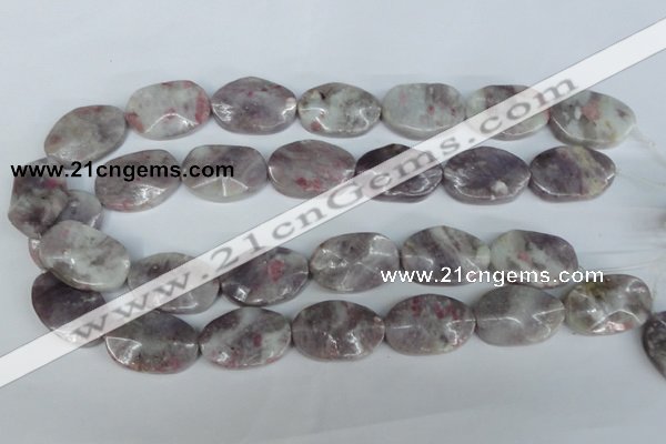 CTO233 15.5 inches 20*30mm wavy oval tourmaline gemstone beads