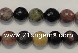 CTO30 15.5 inches 10mm faceted round natural tourmaline beads