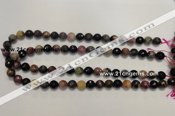 CTO30 15.5 inches 10mm faceted round natural tourmaline beads