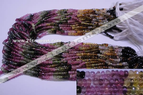 CTO302 15.5 inches 2*3mm faceted rondelle tourmaline beads