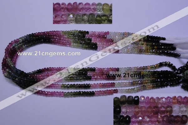 CTO303 15.5 inches 2.5*4mm faceted rondelle tourmaline beads