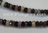 CTO34 15.5 inches 4*6mm faceted rondelle natural tourmaline beads