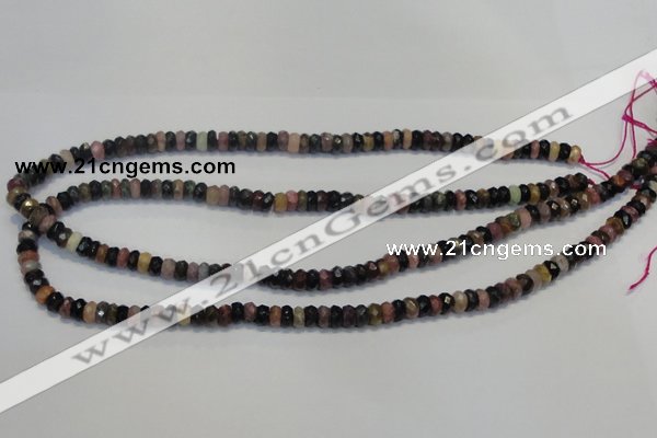 CTO34 15.5 inches 4*6mm faceted rondelle natural tourmaline beads