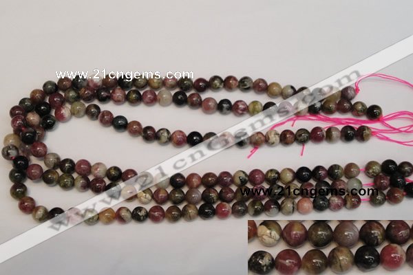 CTO351 15.5 inches 8mm round natural tourmaline gemstone beads