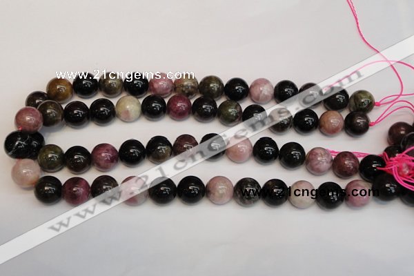 CTO361 15.5 inches 14mm round natural tourmaline gemstone beads