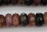 CTO378 15.5 inches 6*10mm faceted rondelle natural tourmaline beads