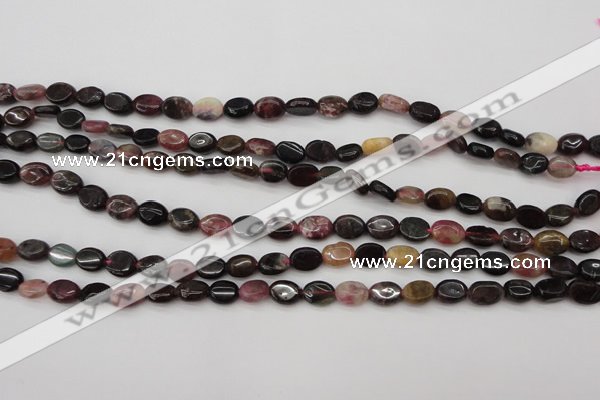 CTO385 15.5 inches 6*8mm oval natural tourmaline beads wholesale