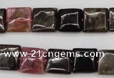 CTO388 15.5 inches 12*12mm square natural tourmaline beads wholesale