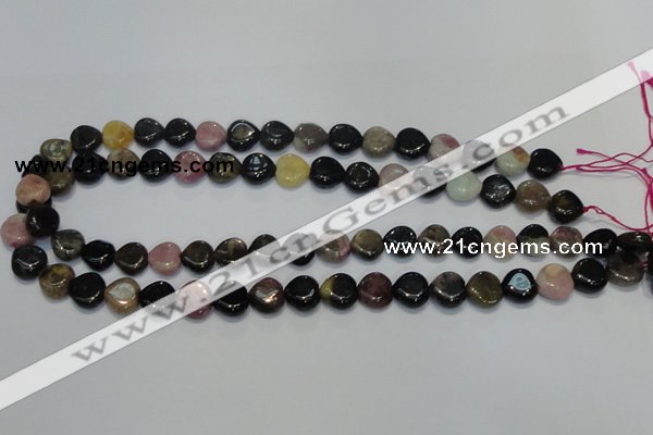 CTO41 15.5 inches 12*12mm heart natural tourmaline beads wholesale