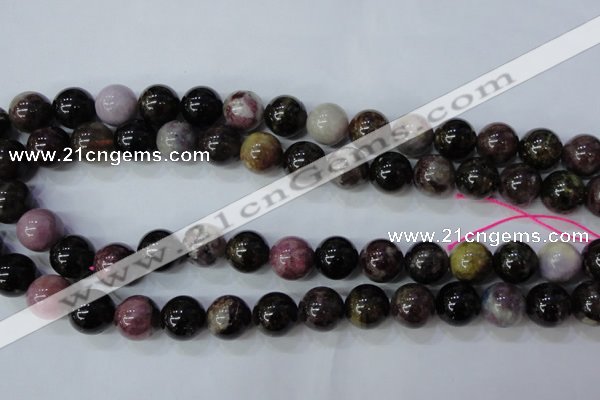 CTO458 15.5 inches 13mm round natural tourmaline gemstone beads