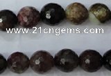 CTO464 15.5 inches 9mm faceted round natural tourmaline gemstone beads