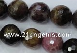 CTO466 15.5 inches 11mm faceted round natural tourmaline gemstone beads