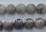 CTO484 15.5 inches 12mm faceted round pink tourmaline gemstone beads