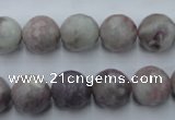 CTO484 15.5 inches 12mm faceted round pink tourmaline gemstone beads