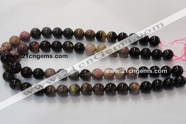 CTO53 15.5 inches 12mm round natural tourmaline beads wholesale