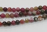 CTO60 15.5 inches 4mm round natural tourmaline gemstone beads