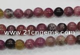 CTO63 15.5 inches 7mm round natural tourmaline gemstone beads