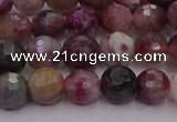 CTO635 15.5 inches 6mm faceted round tourmaline gemstone beads