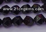 CTO645 15.5 inches 6mm faceted nuggets black tourmaline beads