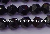 CTO646 15.5 inches 8mm faceted nuggets black tourmaline beads