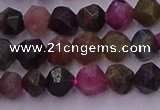 CTO650 15.5 inches 6mm faceted nuggets tourmaline gemstone beads