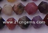 CTO651 15.5 inches 8mm faceted nuggets tourmaline gemstone beads