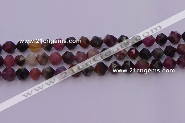 CTO651 15.5 inches 8mm faceted nuggets tourmaline gemstone beads