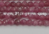 CTO656 15.5 inches 4mm faceted round Chinese tourmaline beads