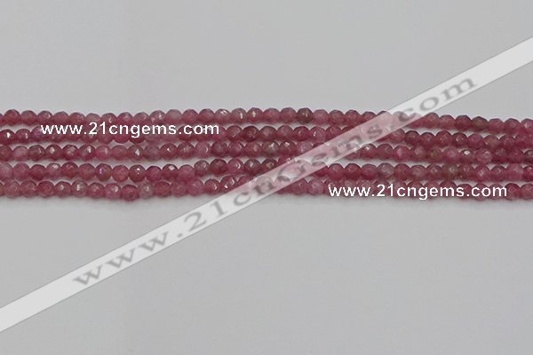 CTO656 15.5 inches 4mm faceted round Chinese tourmaline beads