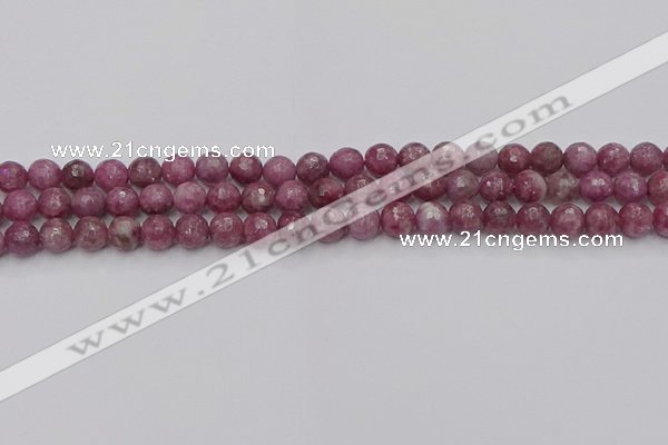 CTO657 15.5 inches 6mm faceted round Chinese tourmaline beads