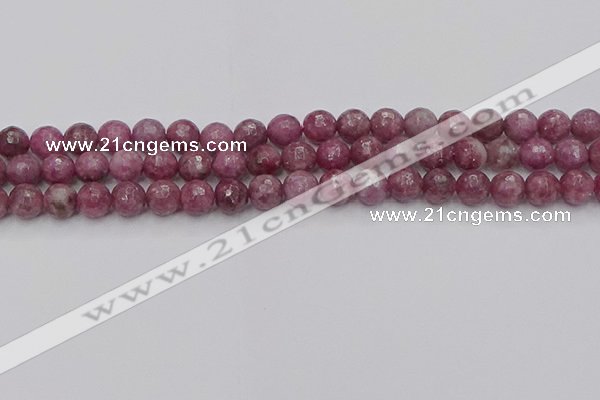 CTO658 15.5 inches 8mm faceted round Chinese tourmaline beads