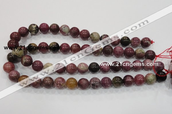 CTO67 15.5 inches 14mm round natural tourmaline gemstone beads