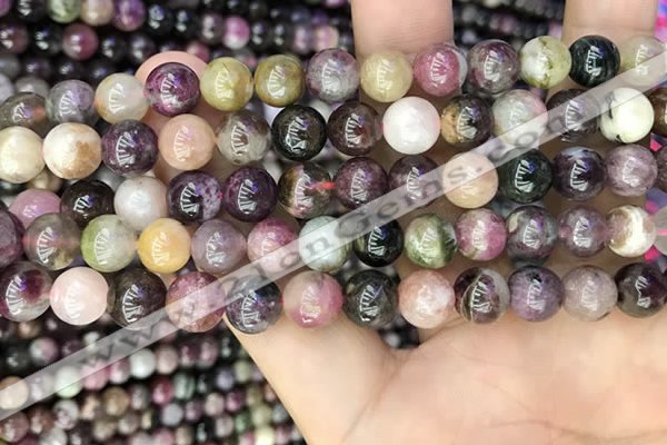 CTO672 15.5 inches 8mm round natural tourmaline beads wholesale