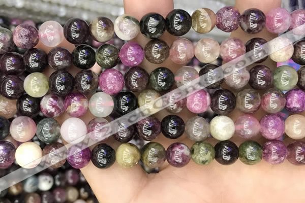 CTO673 15.5 inches 8mm round natural tourmaline beads wholesale