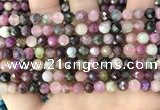 CTO676 15.5 inches 6mm faceted round natural tourmaline beads