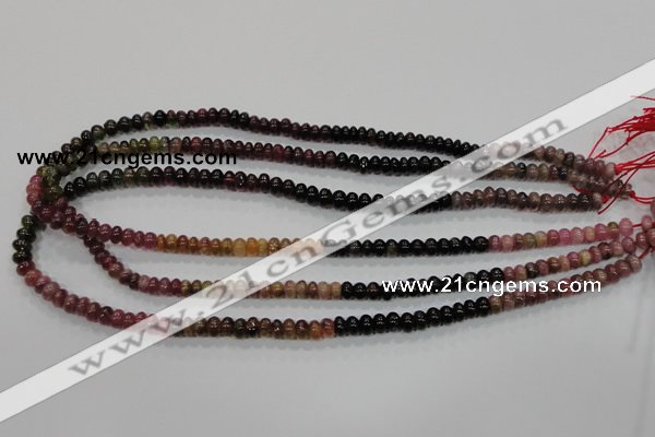 CTO68 15.5 inches 4*6mm rondelle natural tourmaline gemstone beads