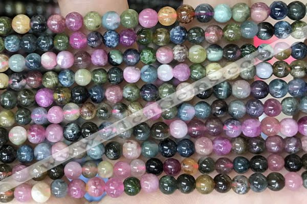 CTO695 15.5 inches 4mm round tourmaline gemstone beads