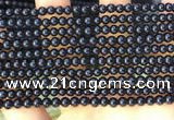 CTO710 15.5 inches 4mm round black tourmaline gemstone beads