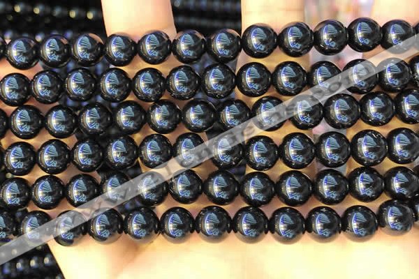 CTO712 15.5 inches 8mm round black tourmaline gemstone beads