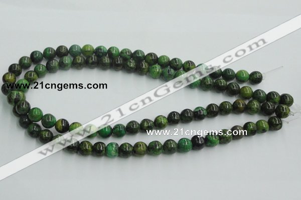 CTP04 15.5 inches 10mm round yellow green pine gemstone beads wholesale