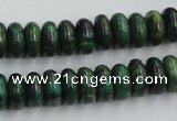 CTP07 15.5 inches 6*12mm rondelle yellow green pine gemstone beads