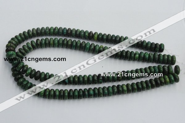 CTP07 15.5 inches 6*12mm rondelle yellow green pine gemstone beads