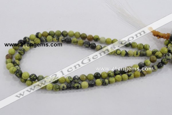 CTP101 15.5 inches 6mm round yellow pine turquoise beads wholesale