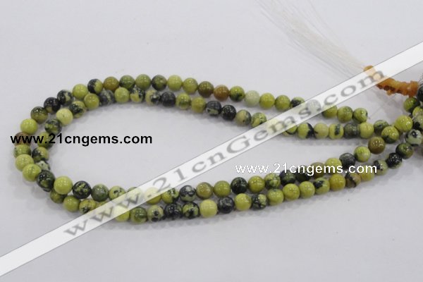 CTP102 15.5 inches 8mm round yellow pine turquoise beads wholesale