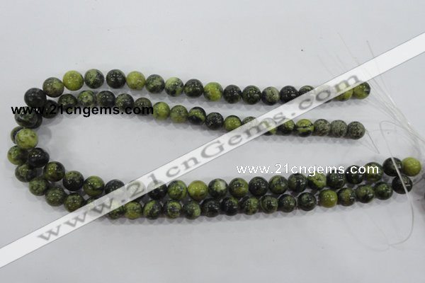 CTP103 15.5 inches 10mm round yellow pine turquoise beads wholesale